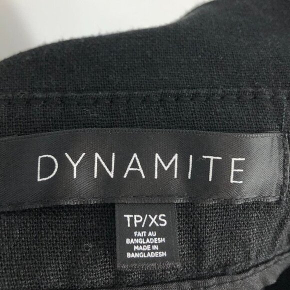 Dynamite Black Linen paper bag shorts metal ring waist tie XS - Picture 5 of 15